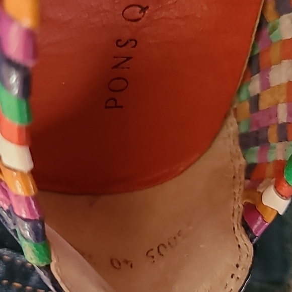 Women’s Pons Quintana Pilar Multicolor Braided Leather Flats Size EU 40 - Picture 6 of 7